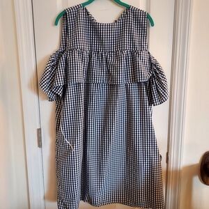 Blue and white dress